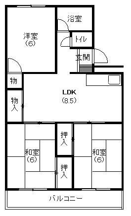 寿マンションＣ 305号室 間取り