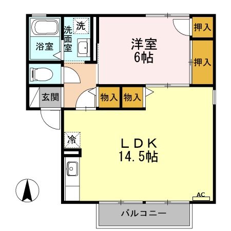 ビラ　ヤハタ　B　Ⅰ 間取り