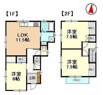 蜆塚2丁目22-18一戸建 間取り図