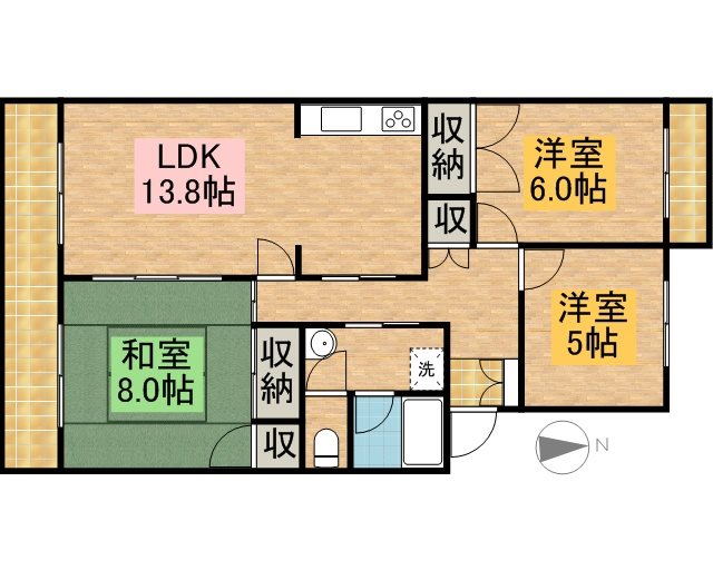 さくらハイツ 405号室 間取り