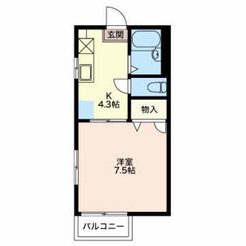 スカイコーポ天王 202号室 間取り