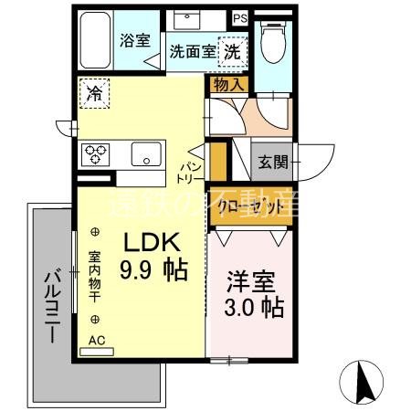 D-room塩町 間取り図