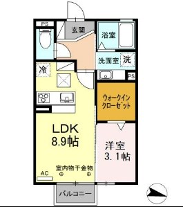 メイプルD 103号室 間取り