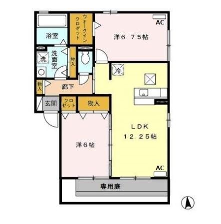 パル A101号室 間取り
