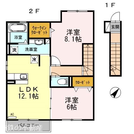 カプージョⅡ 203号室 間取り