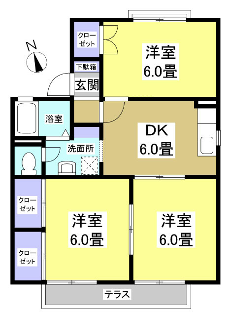 タウンハウス愛野公園Ｂ 間取り図