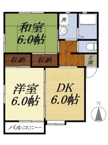 メゾンペガサス 102号室 間取り