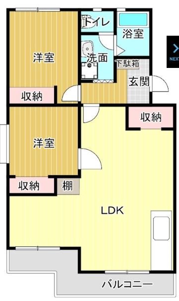 サンパーラ松本 107号室 間取り