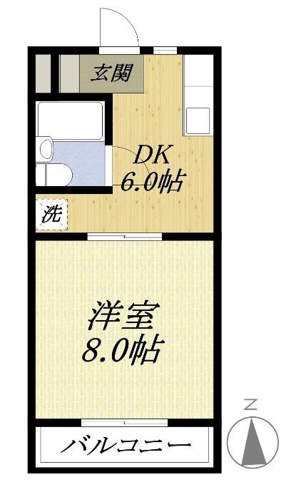 ハイツ赤とんぼ 101号室 間取り