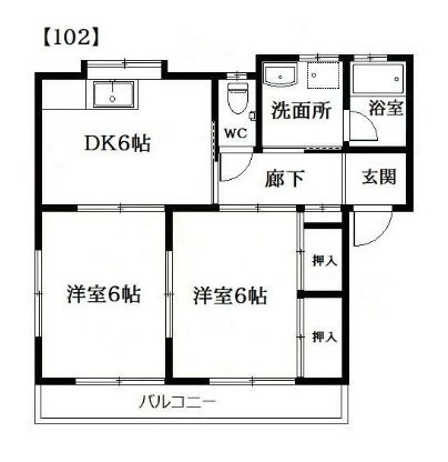 コーポサンライト 102号室 間取り