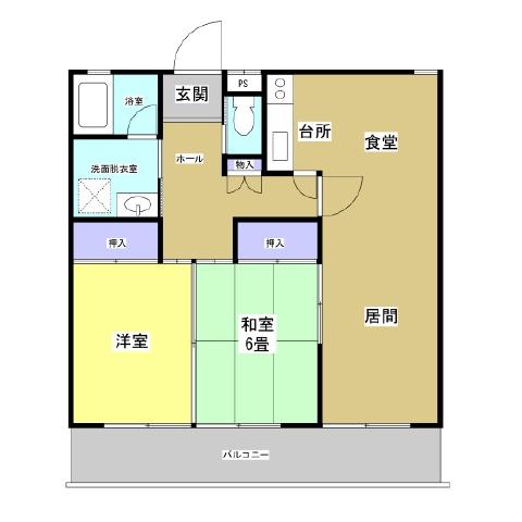 上岡田ガーデンハイツ A-102号室 間取り