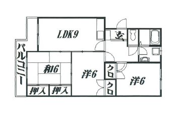 第二マンション佐々 305号室 間取り