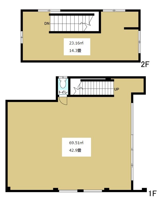 三方原町F貸店舗事務所 間取り