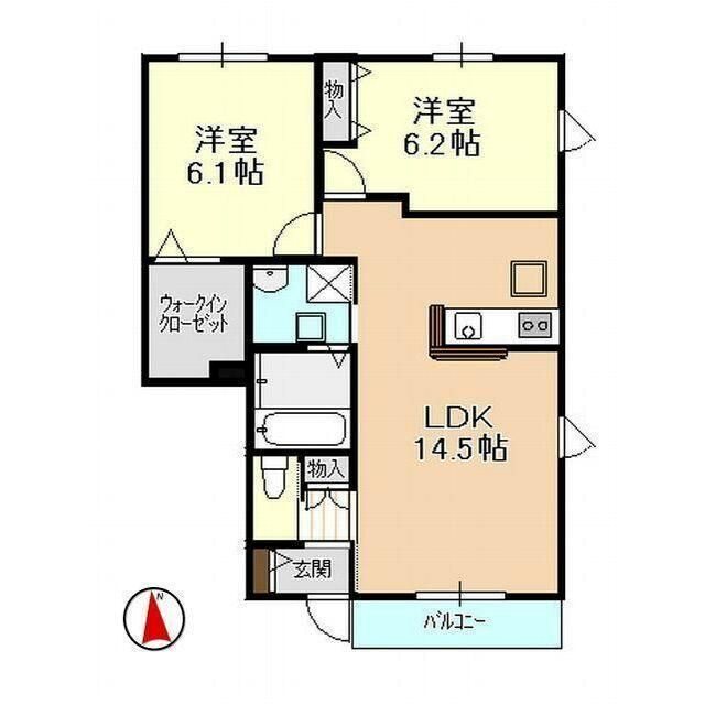 ベルメゾン 102号室 間取り