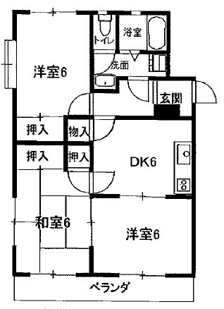 曳馬グリーンハイツ E 間取り図