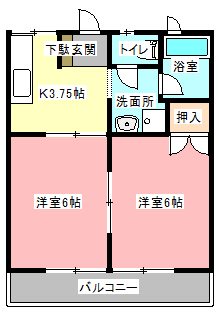 テックハウジングⅣ 2C号室 間取り