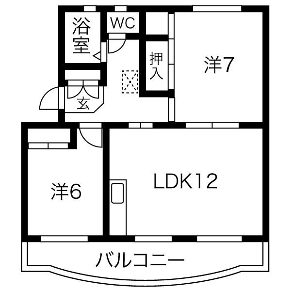 グリーンハイツ萩丘B 間取り図