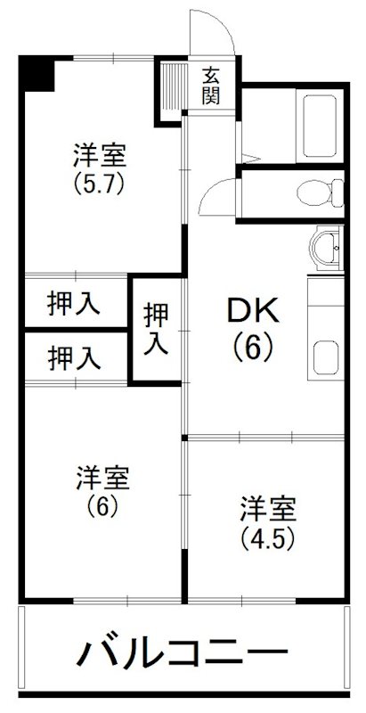 グレース名倉 402号室 間取り