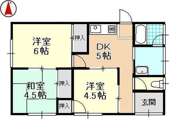 下石田町961-1貸家(D-2) 間取り図