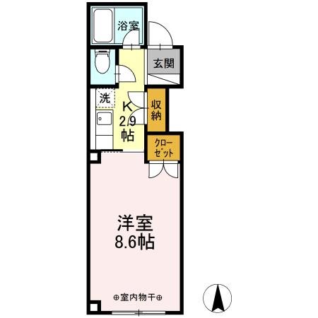 アンソレイユ塩町　住居 205号室 間取り