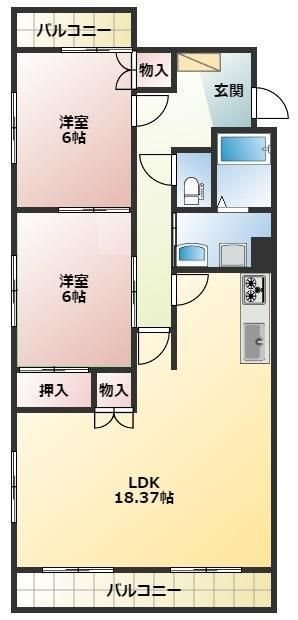 シャトーインTOKAI 106号室 間取り