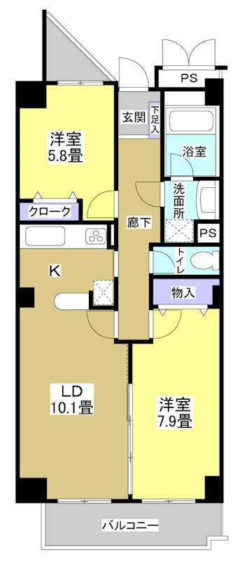 佐鳴湖パークタウンサウス（南館） 1304号室 間取り