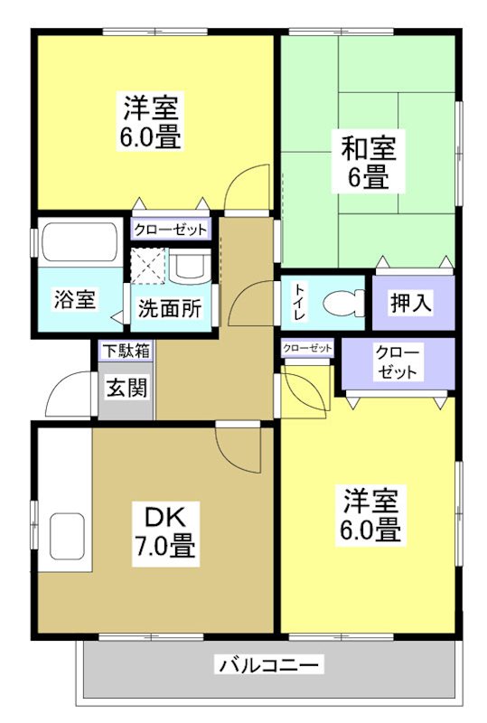 リリエンベルク C号室 間取り