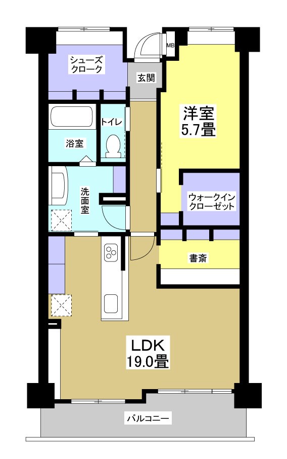 ベルジュ成子坂 202号室 間取り