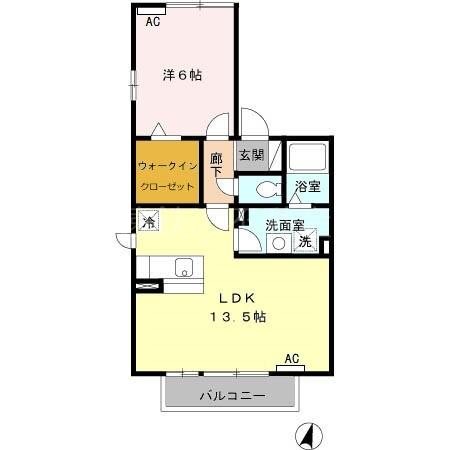 アンダンテ　Ａ 203号室 間取り