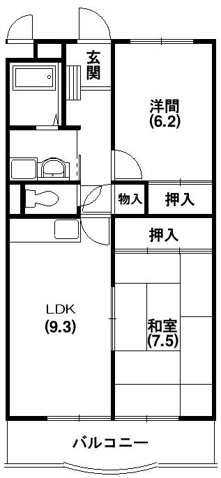 メゾンコスモス 302号室 間取り