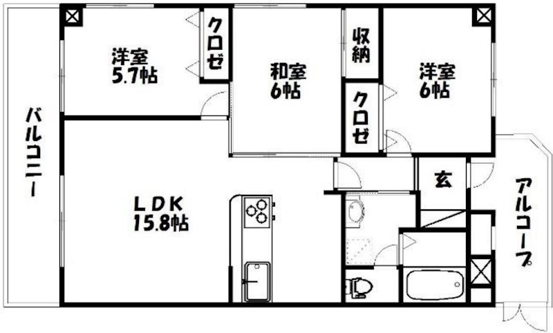ライフ第5マンション大平台 間取り図