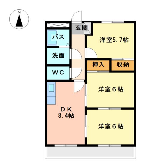 レイクウエストＭ 間取り図