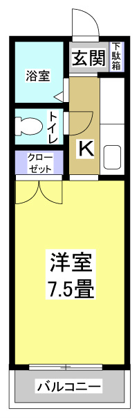 コスモス10 102号室 間取り