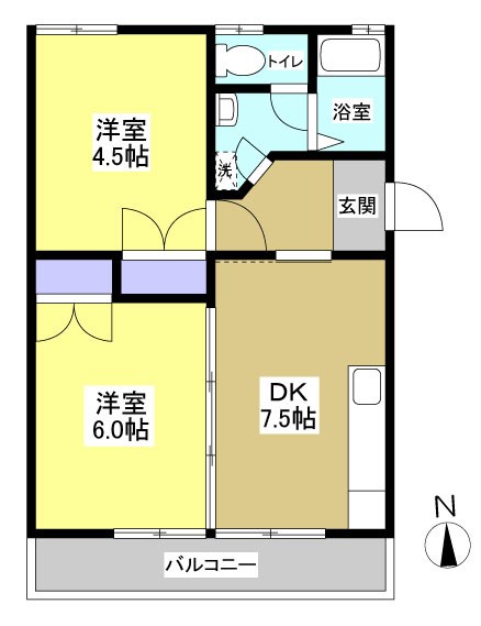 サンハイム幸 402号室 間取り