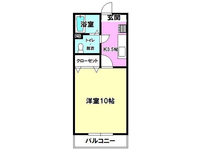 ハーヴェスト 206号室 間取り