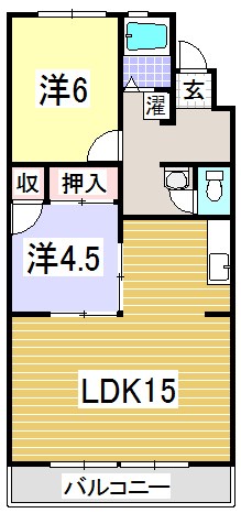 ルグラン嶋津 B-1号室 間取り