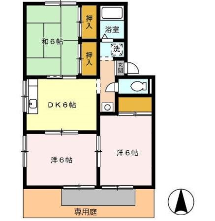 パインハイツＢ 間取り図