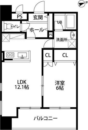 TRIBUTE元浜 103号室 間取り