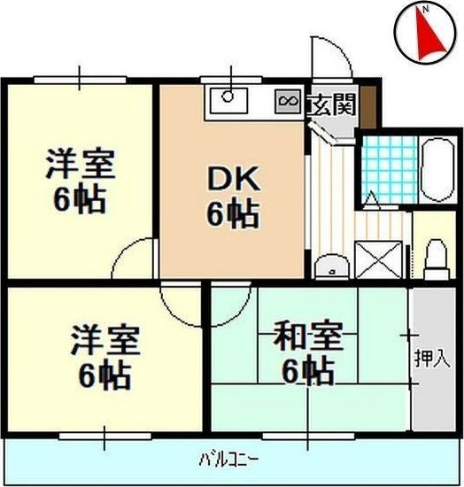 平和ハイツF 201号室 間取り