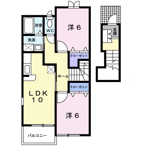 パルテール 203号室 間取り