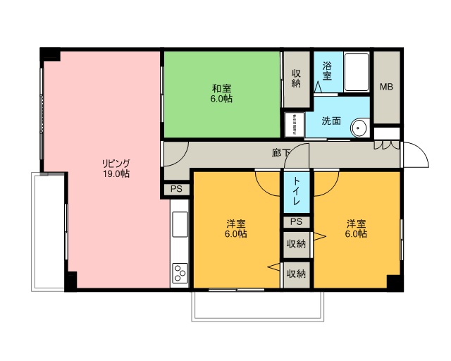 パークビュー四ツ池 間取り図