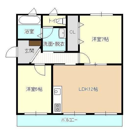 マンションK三浦 ２Ｂ号室 間取り