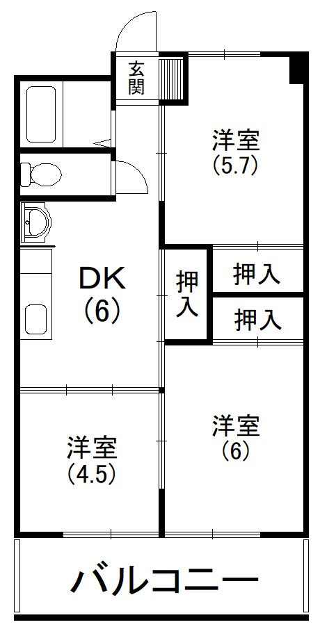 グレース名倉 306号室 間取り