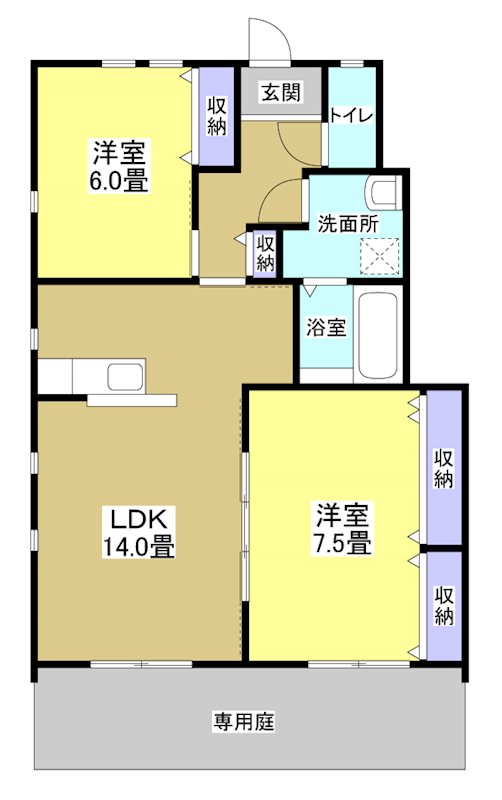 コートフルールC 101号室 間取り