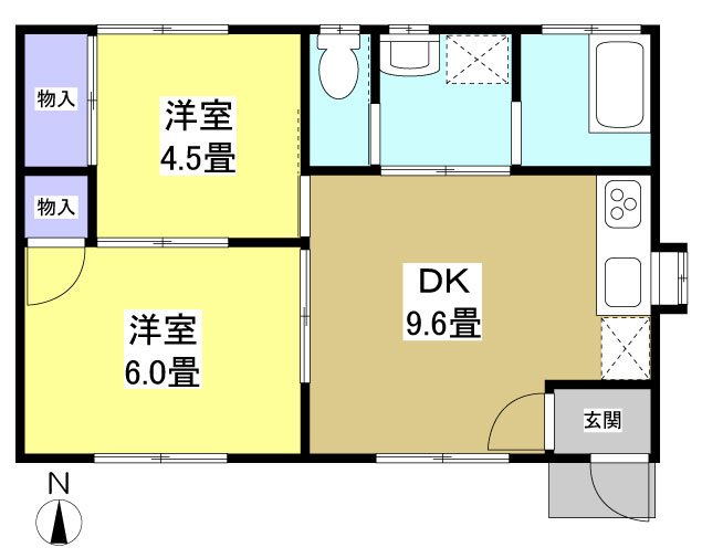 西貝塚貸家 間取り図