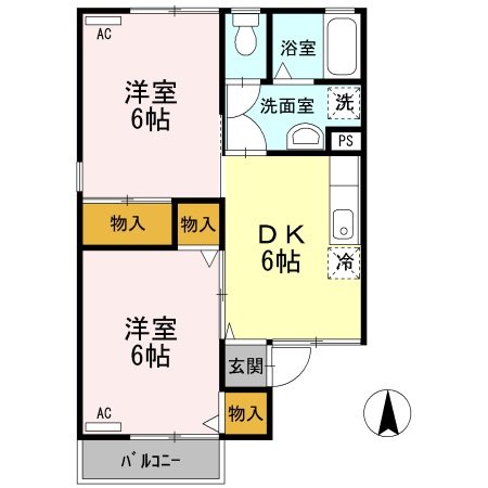 セジュールBeaut 102号室 間取り