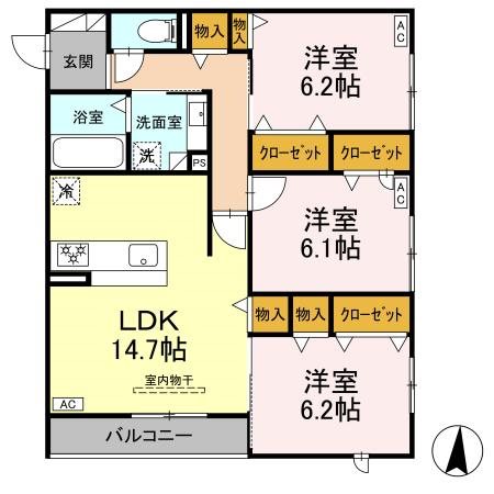 メゾン　ド　アン 301号室 間取り