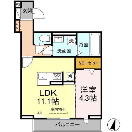 たちばな 203号室 間取り