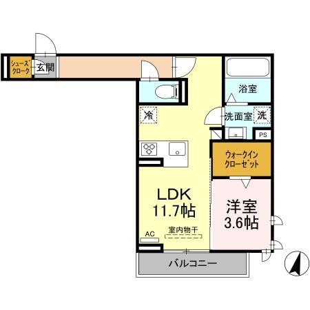 たちばな 205号室 間取り