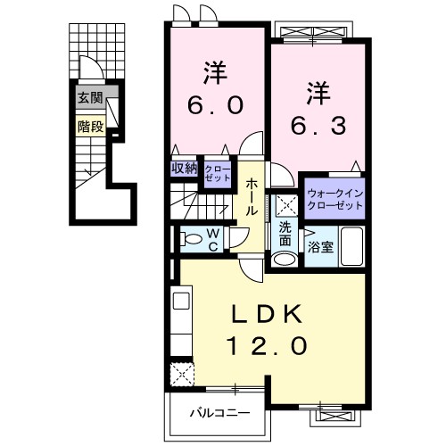 ホワイトルーム寺脇Ｂ 間取り図